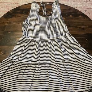 Navy and white striped sundress